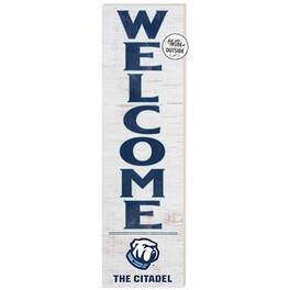 Jardine - Citadel Bulldogs 10'' x 35'' Indoor/Outdoor Welcome Sign - White