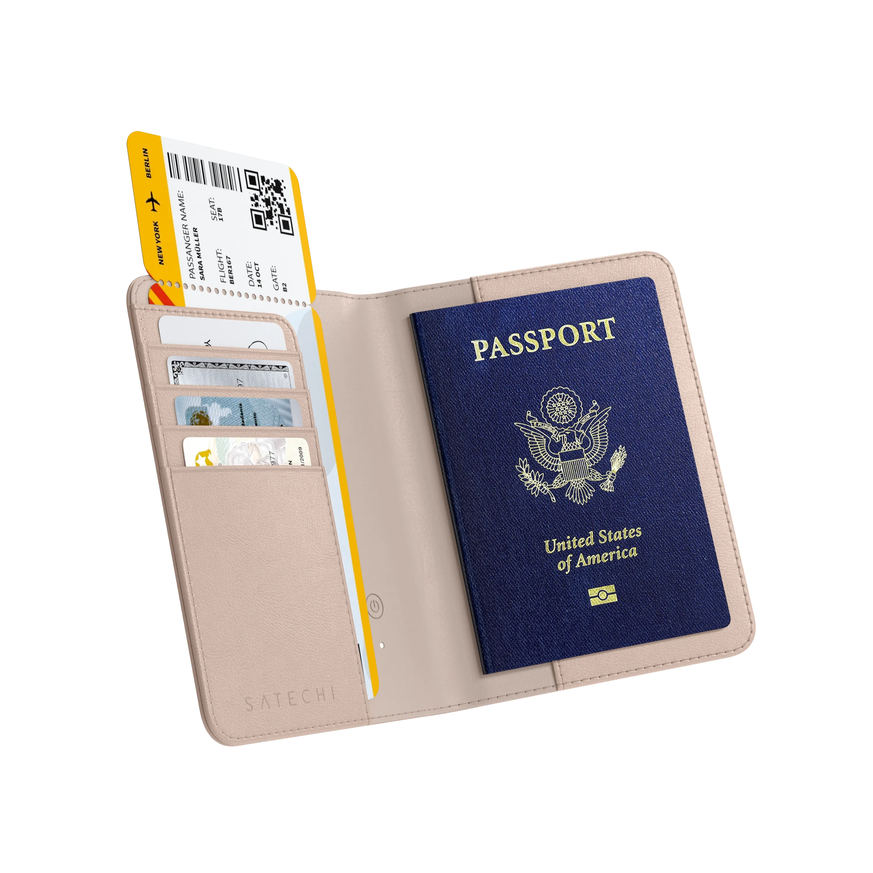 Satechi - Vegan-Leather FindAll™ Passport Cover - Desert Rose