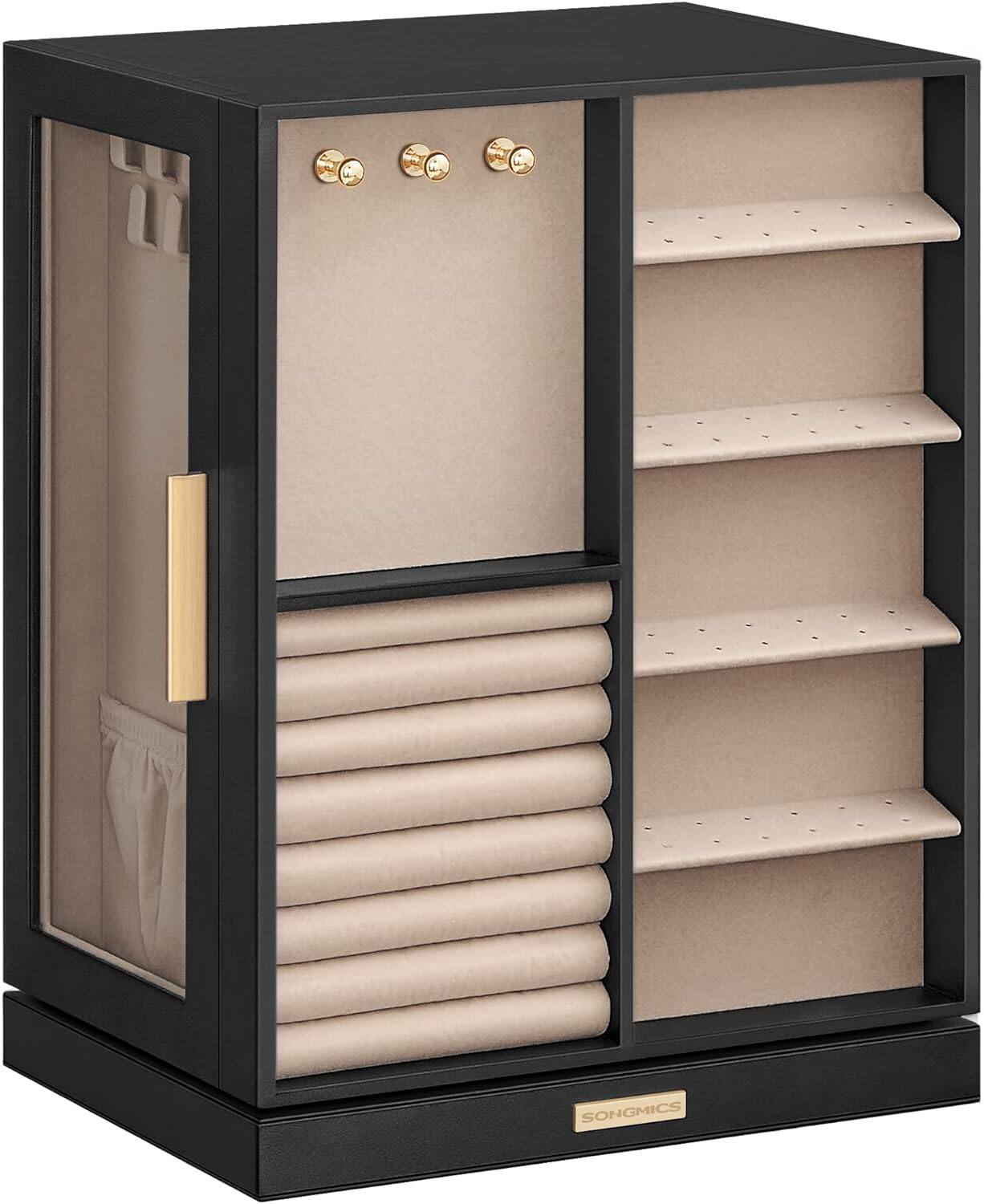 Alt View 1. Songmics Home - Jewelry Box 360 Rotating – Graphite Black - Black.