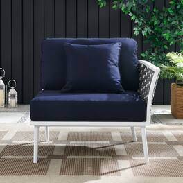 Stance Outdoor Patio Aluminum Right-Facing Armchair by Modway - White Navy