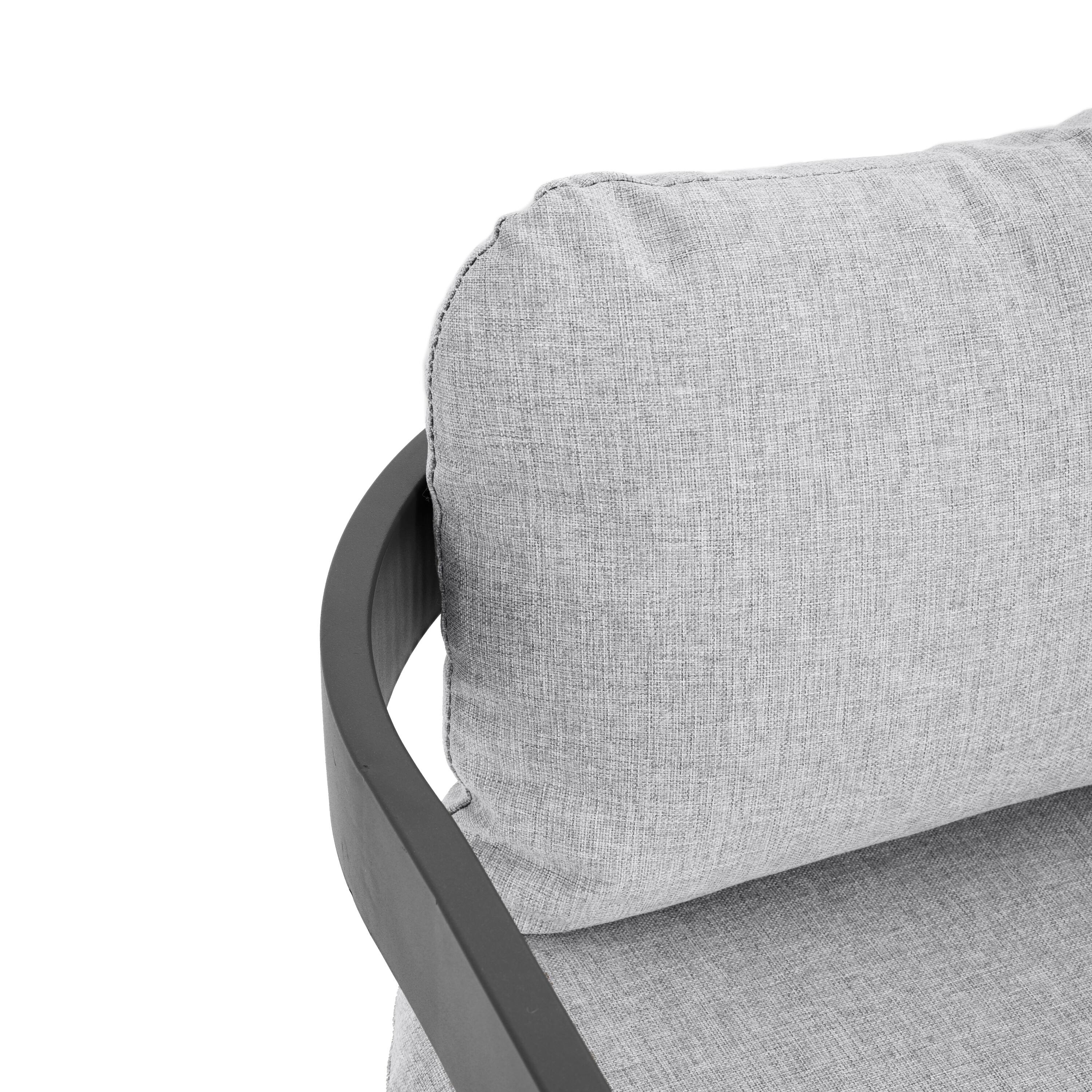 Alt View 5. Mondawe - Set of 2 Patio Outdoor Aluminum Dining chair with Cushion - Black+Grey.