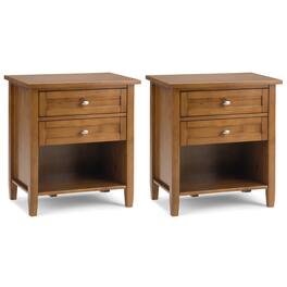 Simpli Home - Warm Shaker 24 inch Solid Wood Transitional Night Stand (Set of 2) - Light Golden Brown