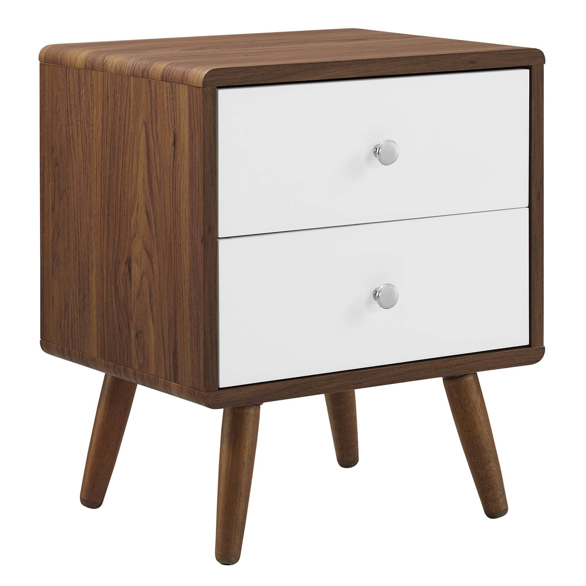 Angle. Modway - Transmit 2-Drawer Nightstand by Modway - Walnut White.
