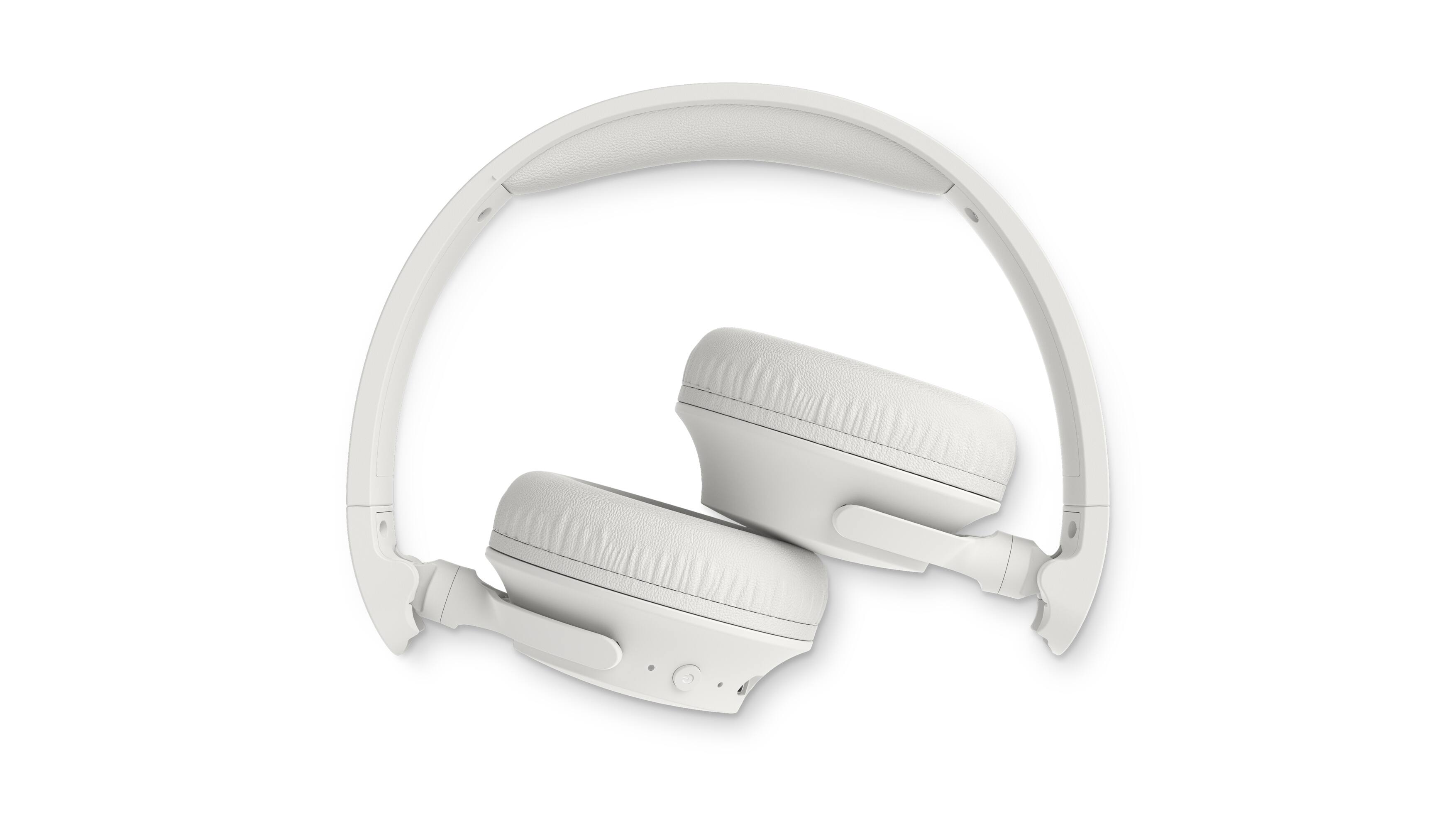 Back. Philips - TAH4500 Wireless On-Ear Bluetooth Headphones with Active Noise Canceling, 70H Playtime (50H ANC), Dynamic Bass - White.