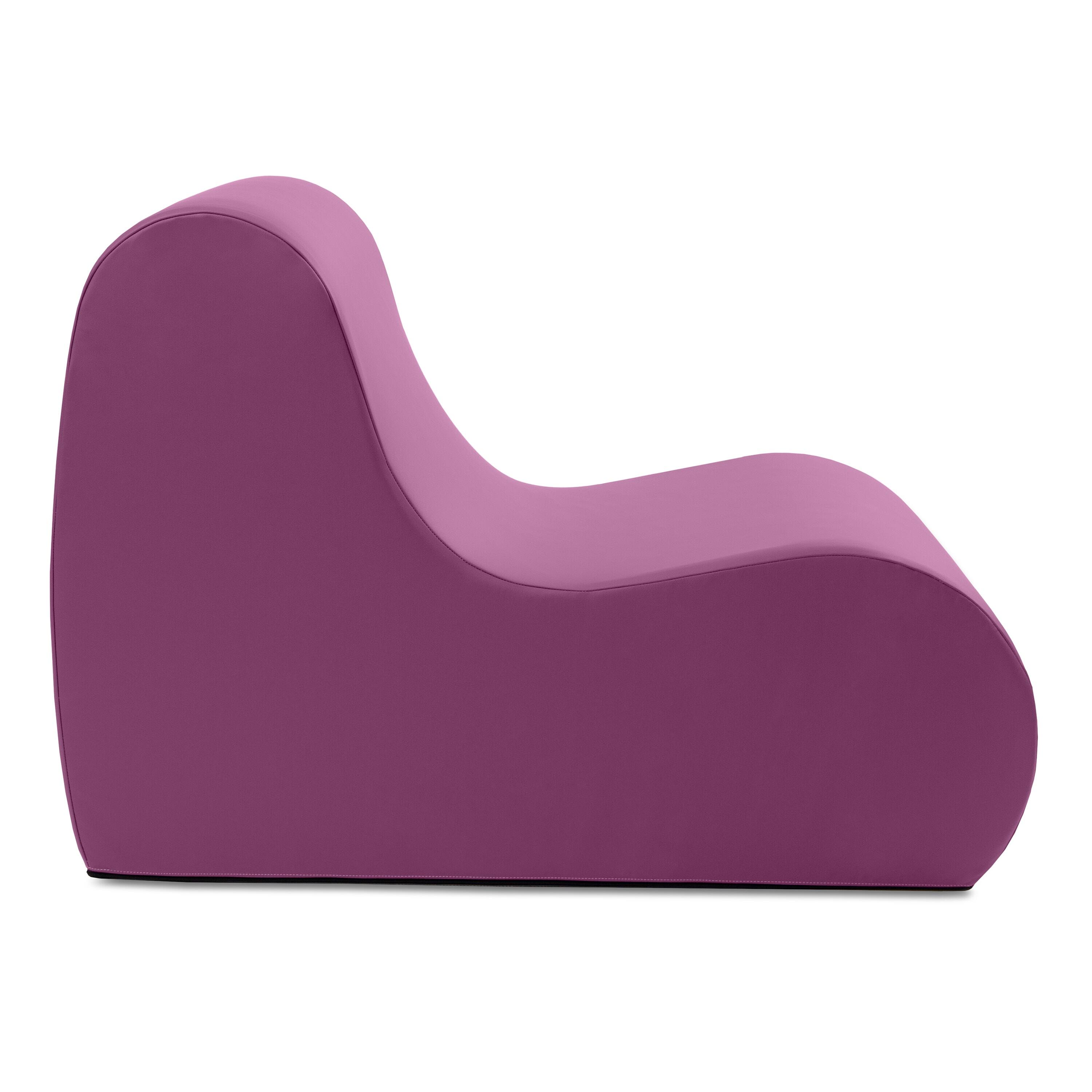 Angle. Jaxx - Jaxx Midtown Large Classroom Soft Foam Chair - Premium Vinyl Cover, Purple - Purple.