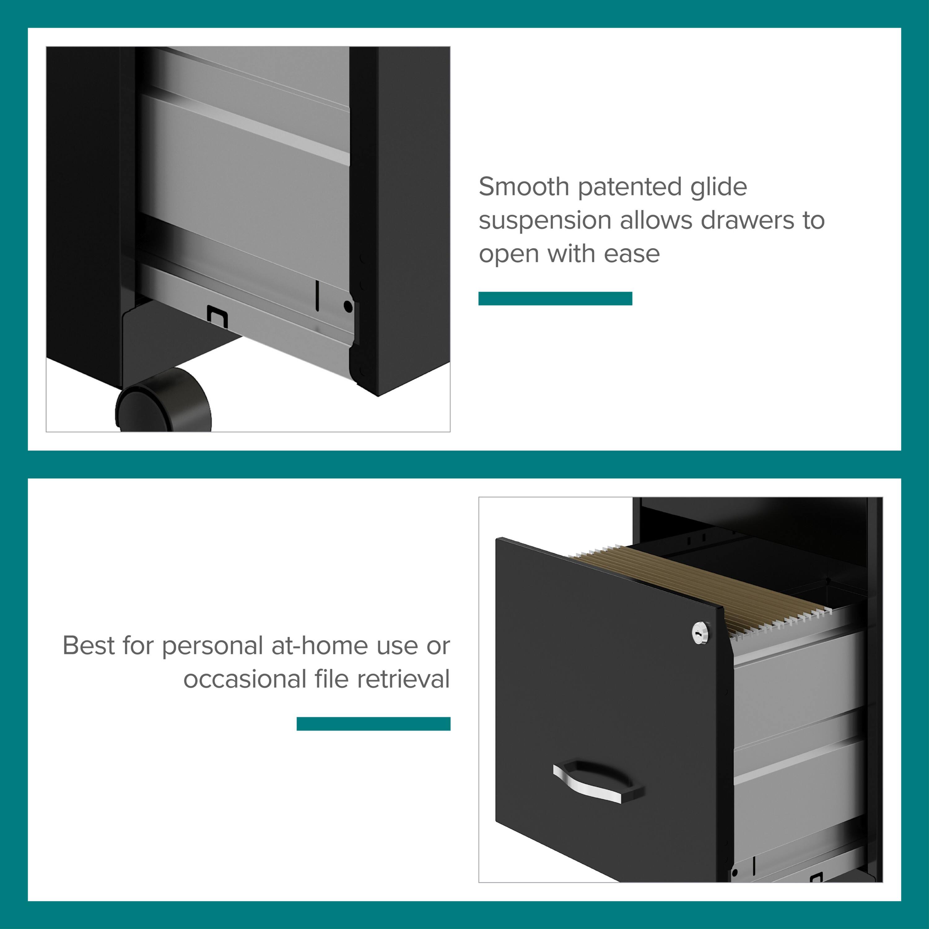 Smooth patented glide suspension allows drawers to open with ease

Best for personal at-home use or occasional file retrieval