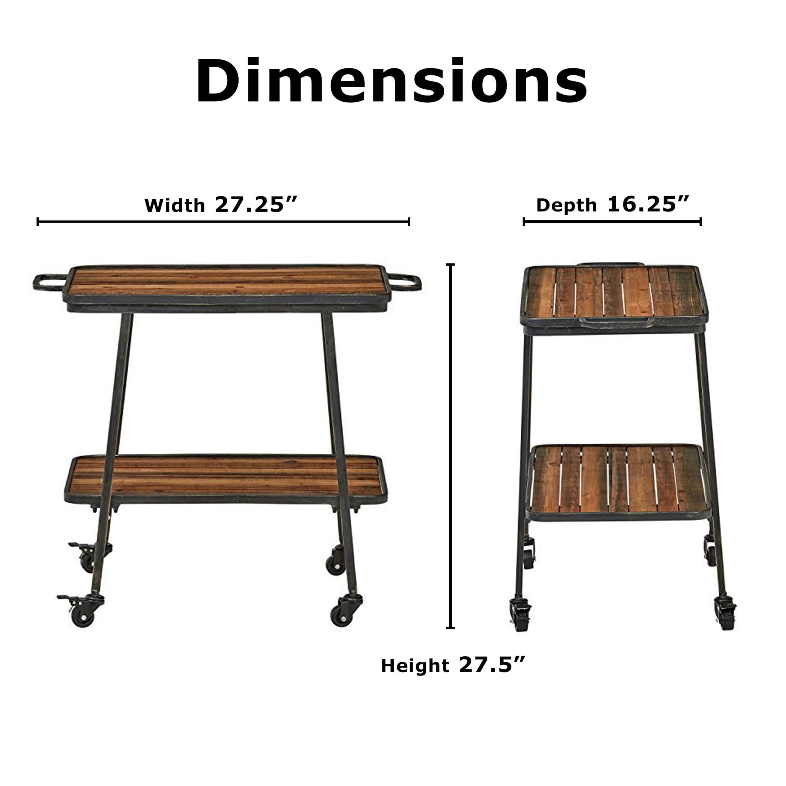 Left. Adore Decor - Felix Bar Cart - Black.