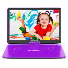 ZACHVO - 17.9" Portable DVD Player , Multiple Disc Formats, High Volume Speaker, Car Charger, Remote Control