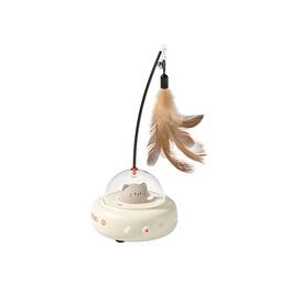 Cluzine - 2-in-1 Automatic Cat Toy with Laser & Feather Wand, Obstacle Avoidance & Touch Wake-Up - Multicolor