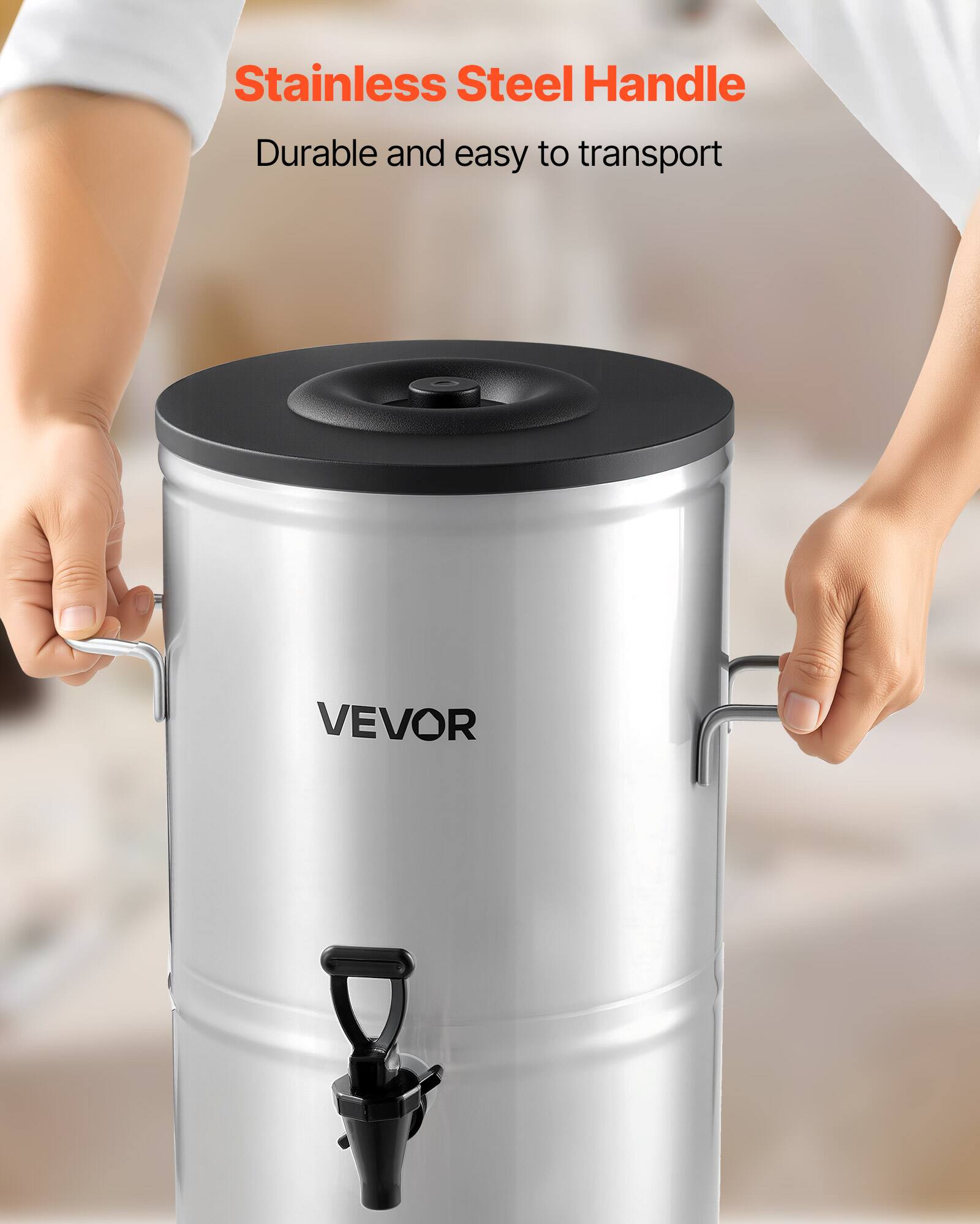 Stainless Steel Handle  
Durable and easy to transport  
VEVOR