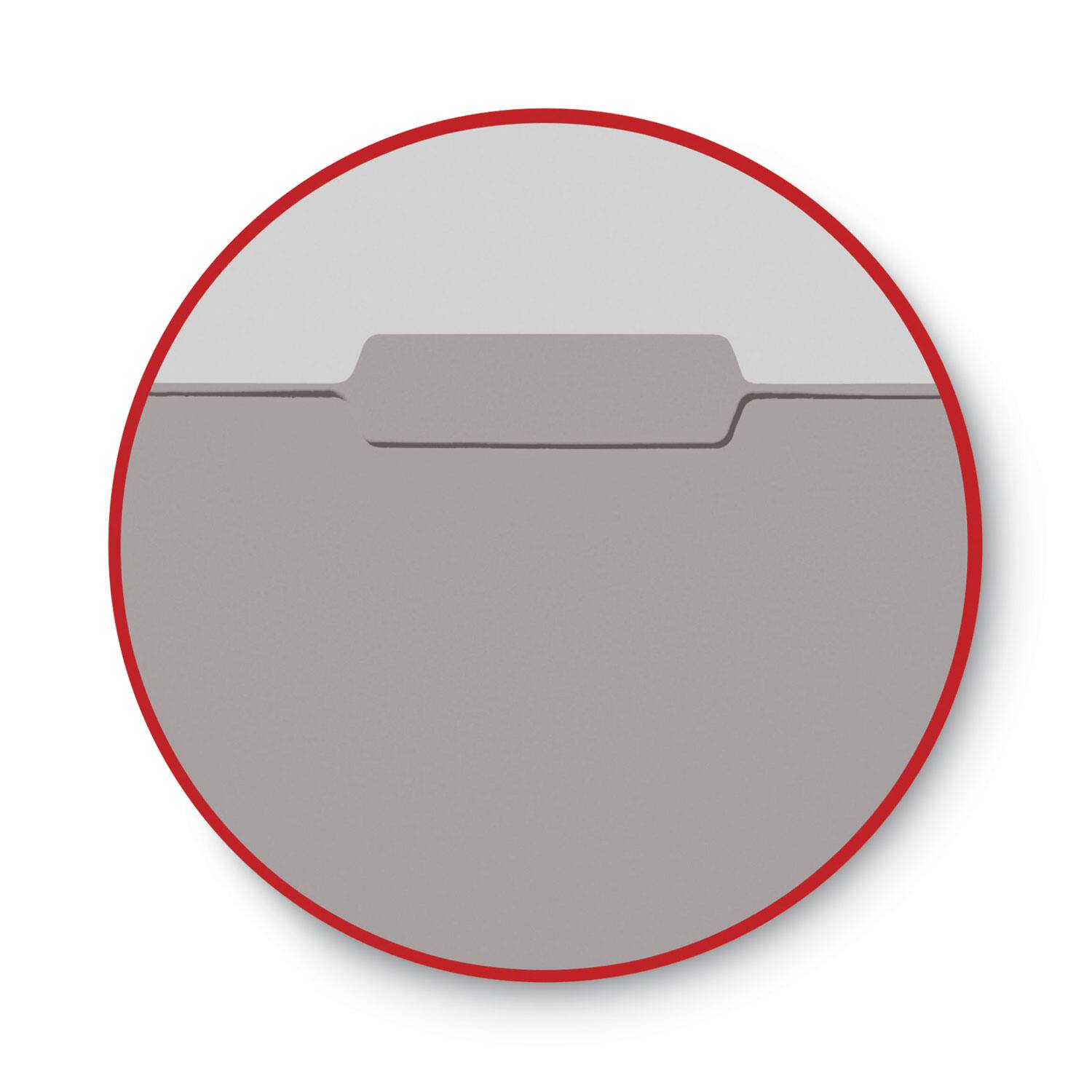 Left. Smead Manufacturing - Interior File Folders, 1/3-Cut Tabs: Assorted, Letter Size, 0.75" Expansion, Gray, 100/Box.