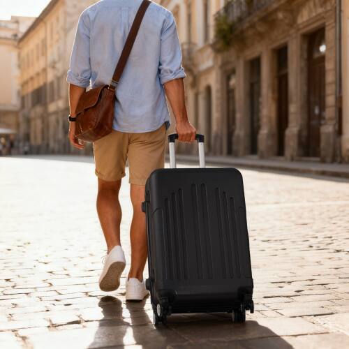 Alt View 5. Winado - 20" Airline Approved Small Trolley Case ABS Hardside Suitcase with Double Spinner Wheels & TSA Lock for Travel Business - Black.