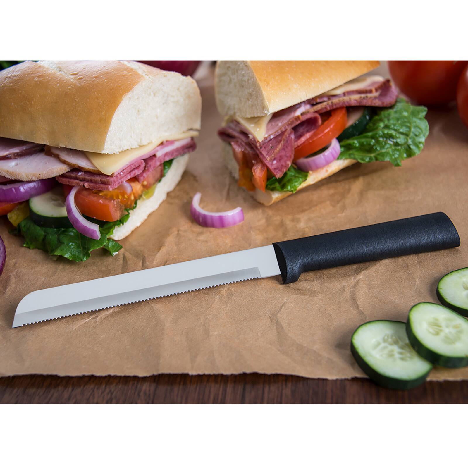 Alt View 5. Rada - 3 Piece Sensational Serrations Knife Set, Black Handles - Black.