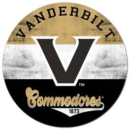 Jardine - Vanderbilt Commodores 20'' x 20'' Retro Logo Circle Sign - Black