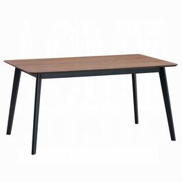 Manhattan Lane - Bery Dining Table, 59 Inch Rectangular Brown Top, Scandinavian Black - Walnut Brown, Black