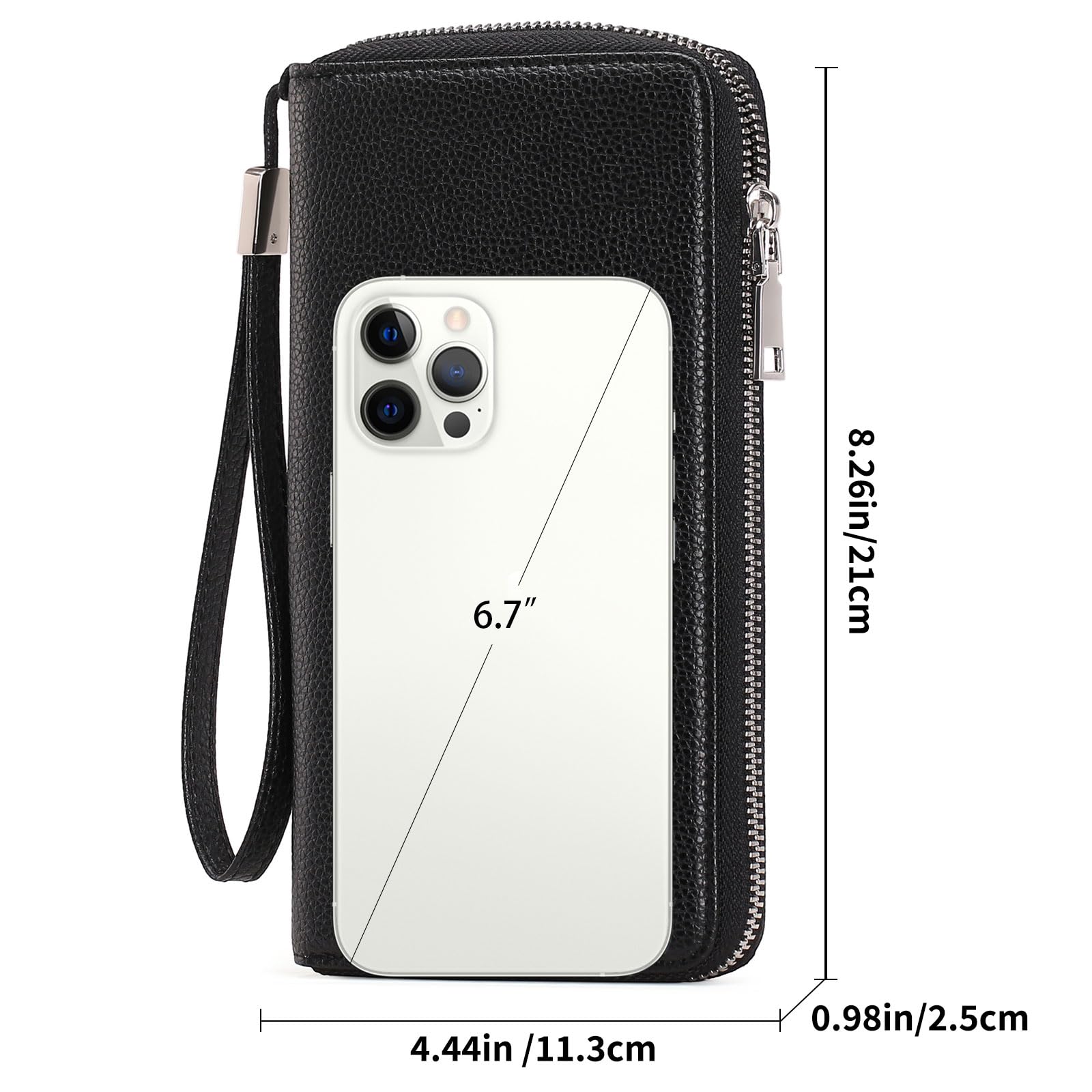 6.7"  
8.26in / 21cm  
4.44in / 11.3cm  
0.98in / 2.5cm