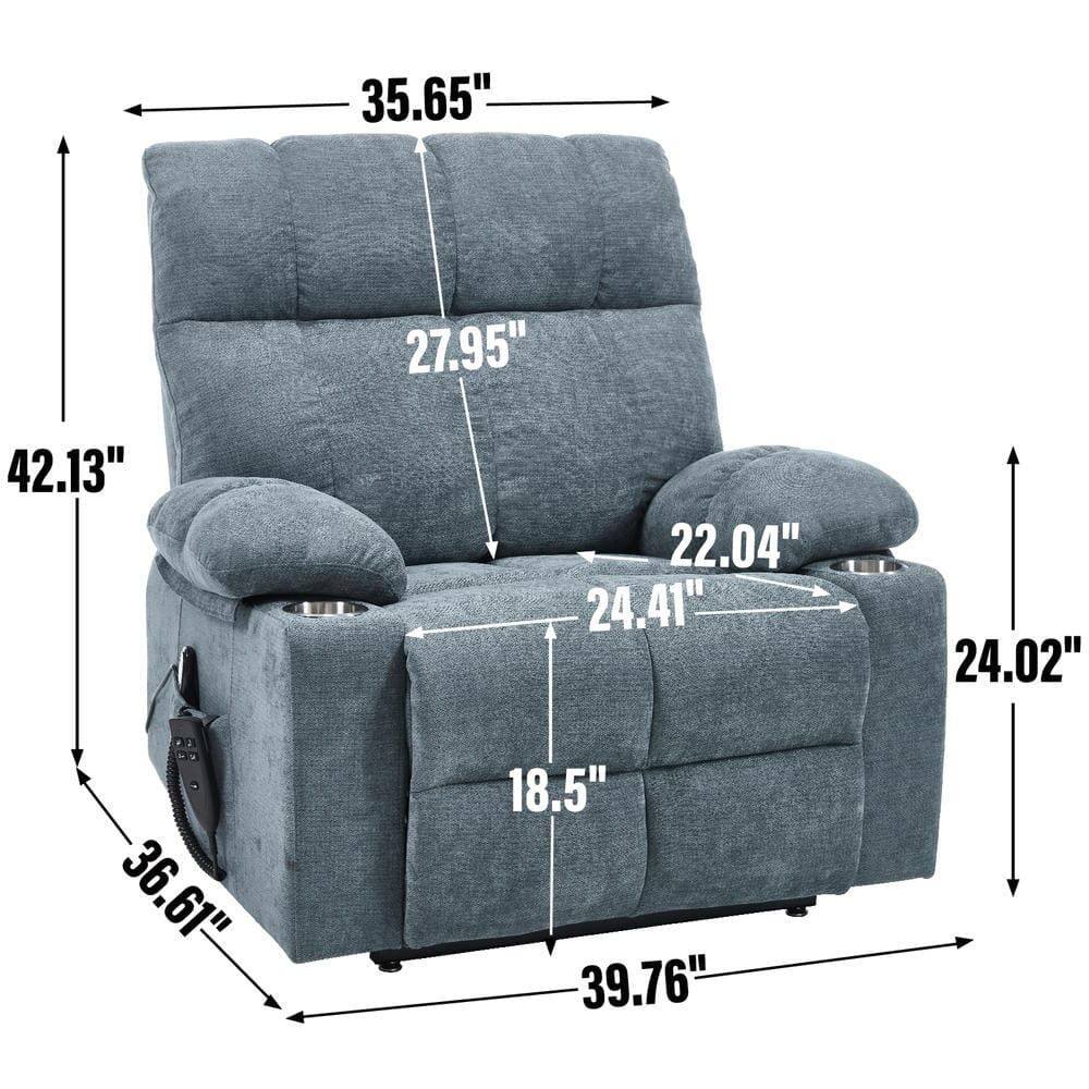 Sure, here are the measurements grouped and corrected:

- Width: 35.65"
- Depth: 42.13"
- Height: 27.95"
- Seat Height: 18.5"
- Seat Depth: 24.41"
- Arm Height: 22.04"
- Arm Width: 24.02"
- Overall Height: 39.76"
- Overall Depth: 36.61"