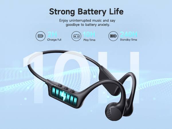 Strong Battery Life

Enjoy uninterrupted music and say goodbye to battery anxiety.

2H Charge
10H Play Time
240H Standby Time