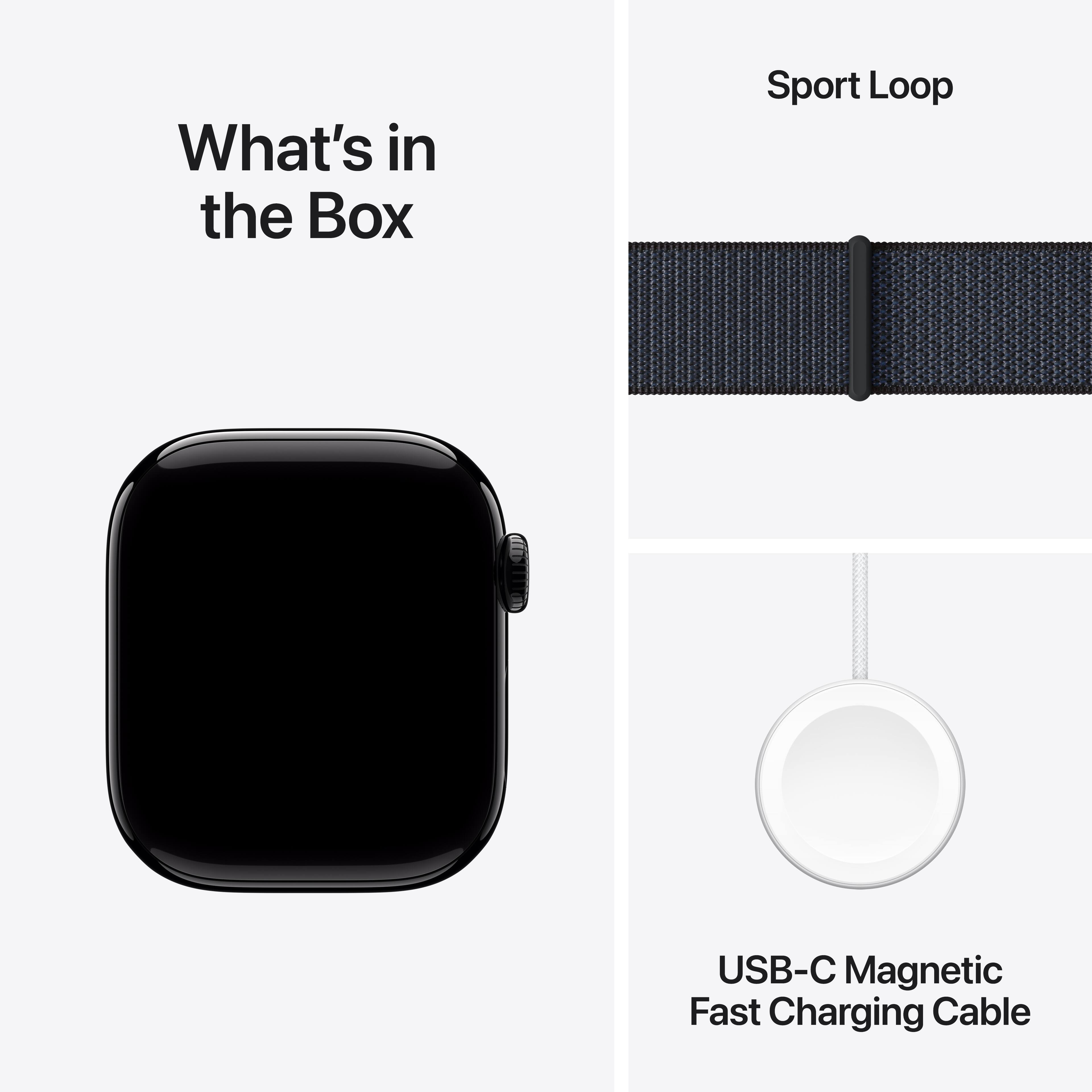 What's in the Box: Sport Loop, USB-C Magnetic Fast Charging Cable