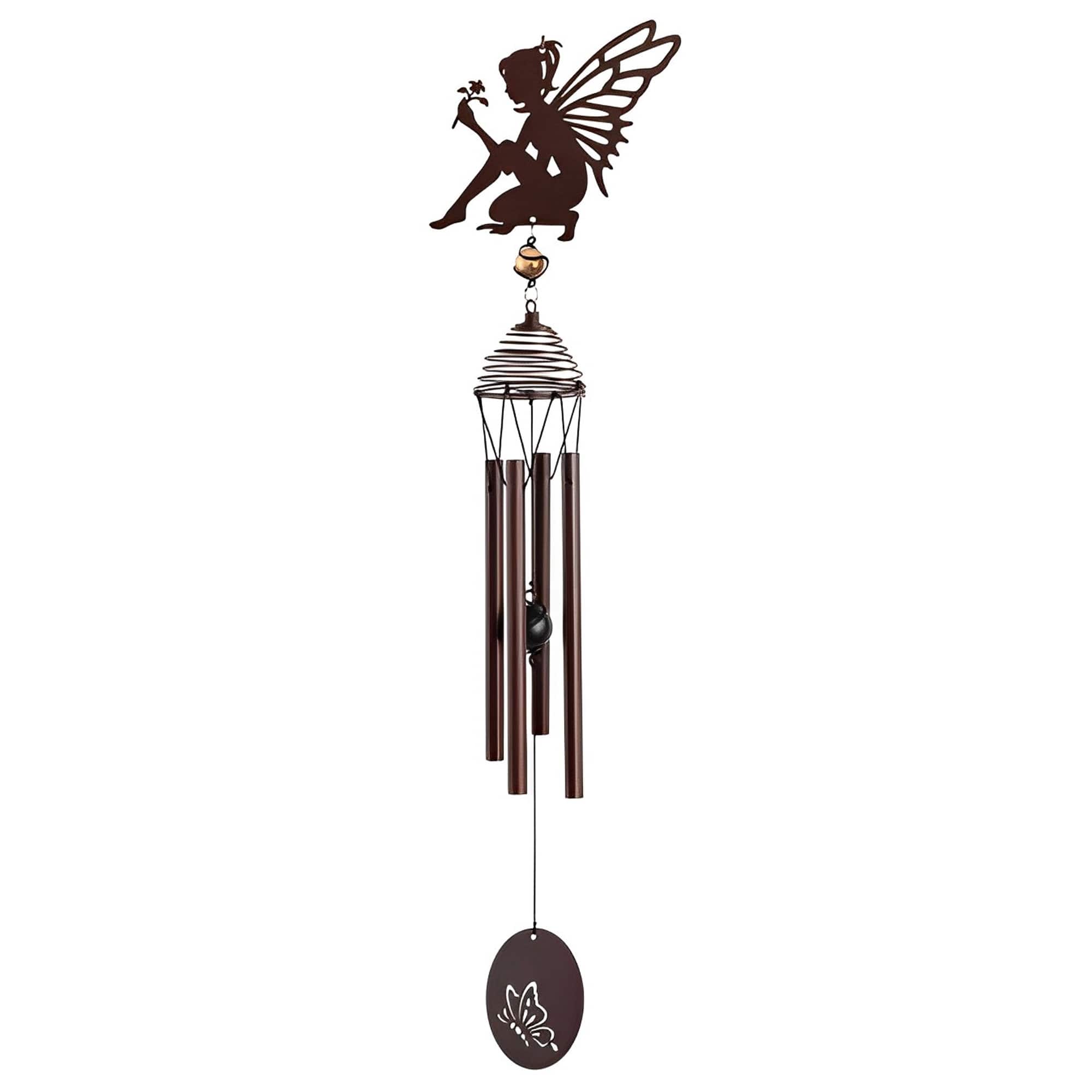 FC Design - 27" Long Metal Brown Fairy Wind Chime Outdoor Patio or Garden Hanging Decoration