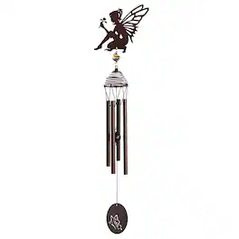 FC Design - 27" Long Metal Brown Fairy Wind Chime Outdoor Patio or Garden Hanging Decoration - Multi-Color
