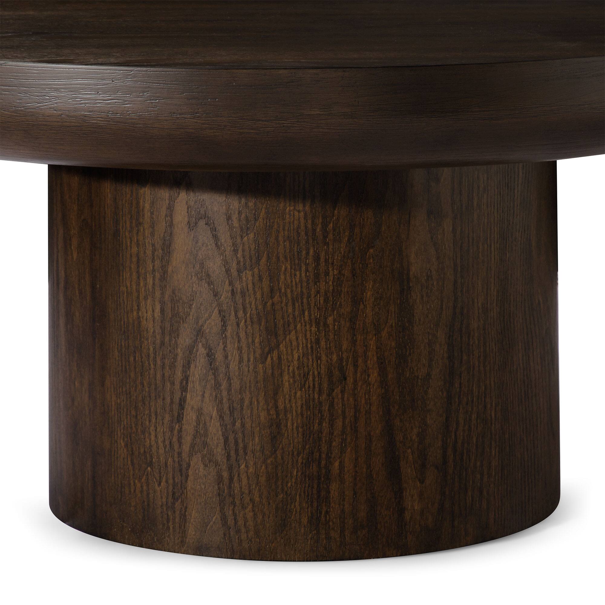 Alt View 2. Maven Lane - Maven Lane Owen Rustic Circular Wooden Coffee Table, 36" Round, Aged Brown - Aged Brown.