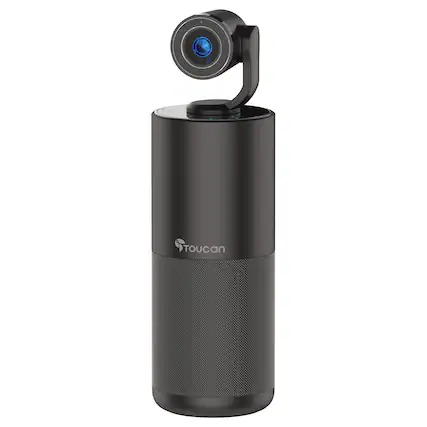 Front. Toucan - Video Conference System HD - Conference Speaker and 4 Microphones with detachable 1080P HD Camera - Black.
