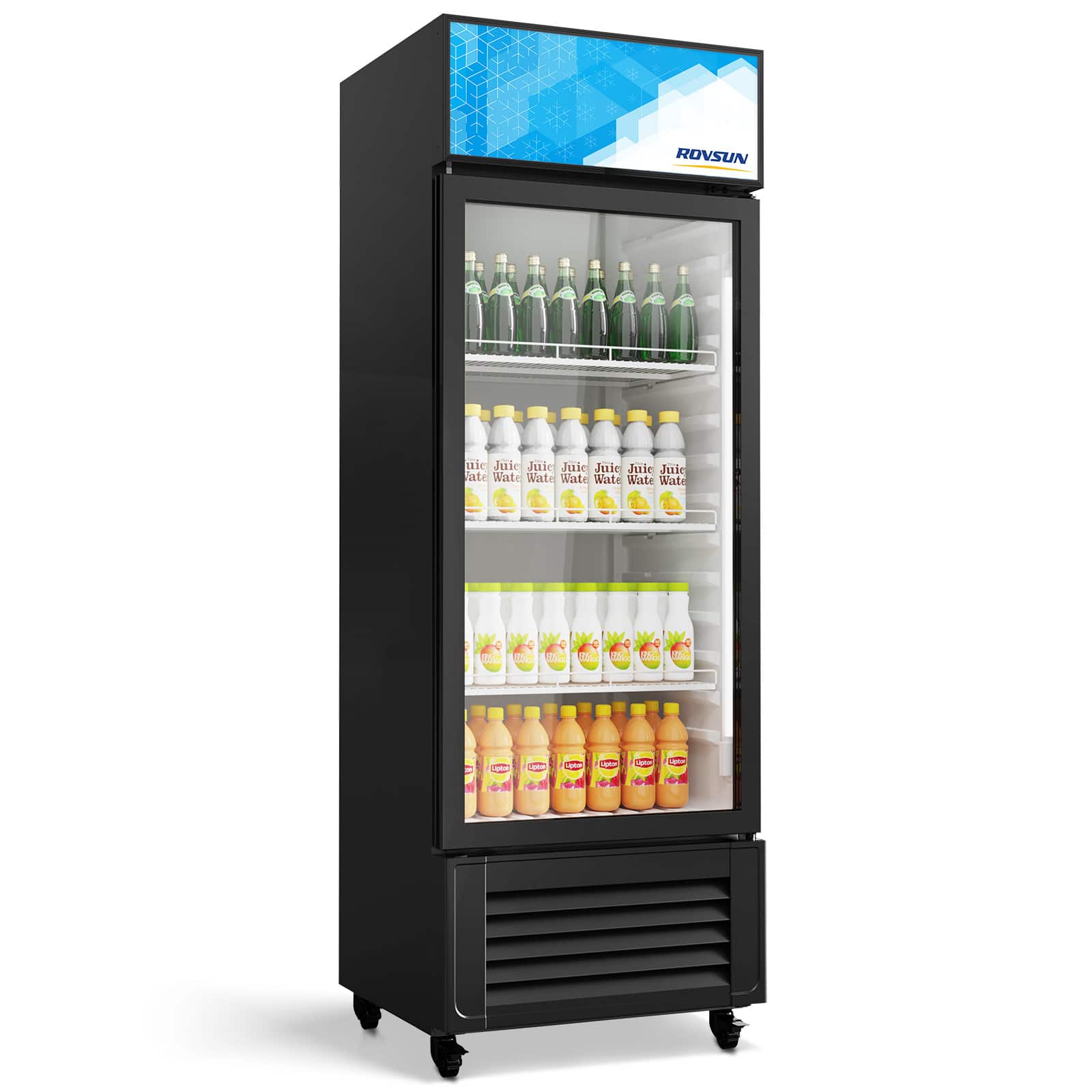 Winado - 10 Cu.Ft Commercial Beverage Refrigerator ETL NSF, Slim Merchandiser Display Refrigerator Beverage Cooler Glass Door - Black