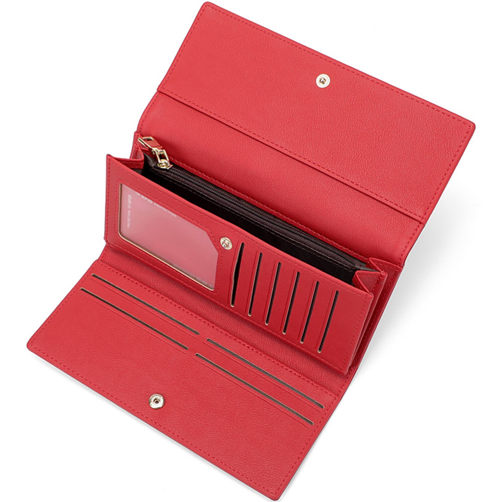 Back. Champs - Iconic Collection Expandable Trifold Wallet - Red.