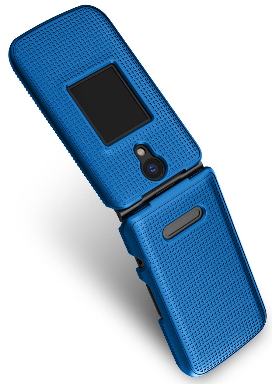 Alt View 4. Nakedcellphone - Case for Verizon Orbic Journey Pro/Lite Flip Phone - Hard Shell Cover - Blue.