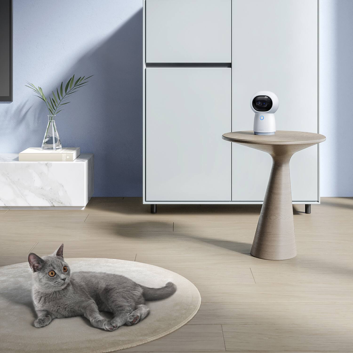 Left. Aqara - Aqara Ch-h03 Camera Hub G3 Wi-fi 2k 1296p Ai Smart Security Camera And Hub With Voice Control, White - white.