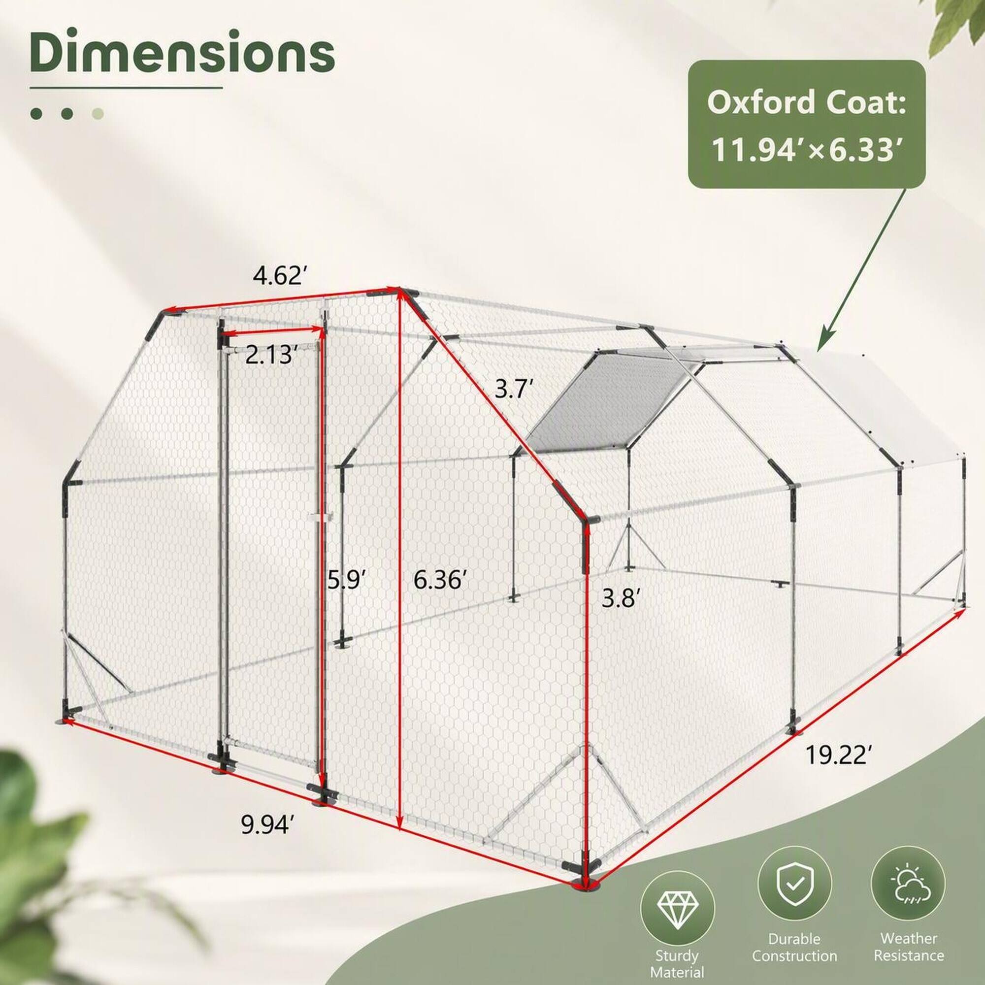 Dimensions

Oxford Coat: 11.94' x 6.33'

4.62'
2.13'
3.7'
5.9'
6.36'
3.8'
19.22'
9.94'

Sturdy Material
Durable Construction
Weather Resistance