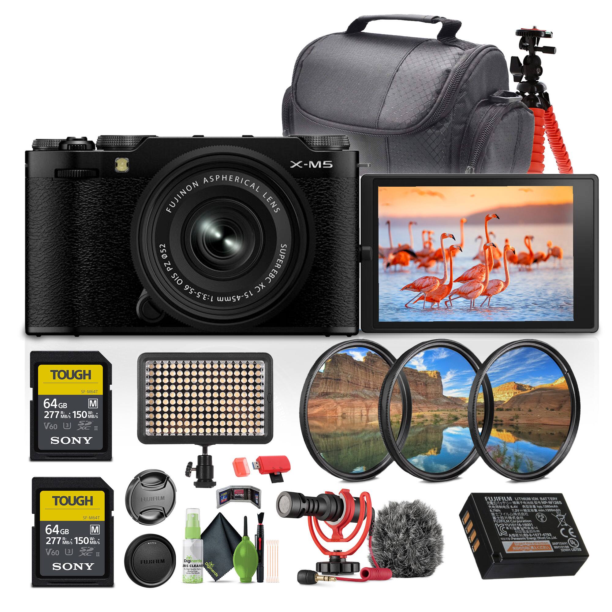 Fujifilm - X-M5 Mirrorless Camera + XC 15-45mm f/3.5-5.6 OIS Lens+Rode Microphone - Black price history on PriceWatchPro