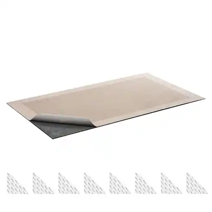 Front. VEVOR - Rug Pad 3 x 5 ft, Non-slip Carpet Area Pad, Rug Mat Padding with Dual Surface Felt Cushion & Rubber Gripper - Light Gray.