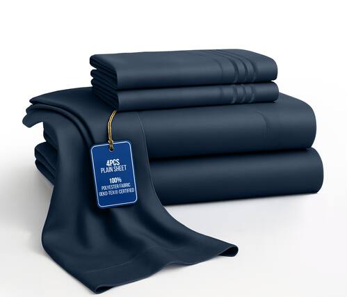 4PCS PLAIN SHEET 100% POLYESTER FABRIC OEKO-TEX® CERTIFIED