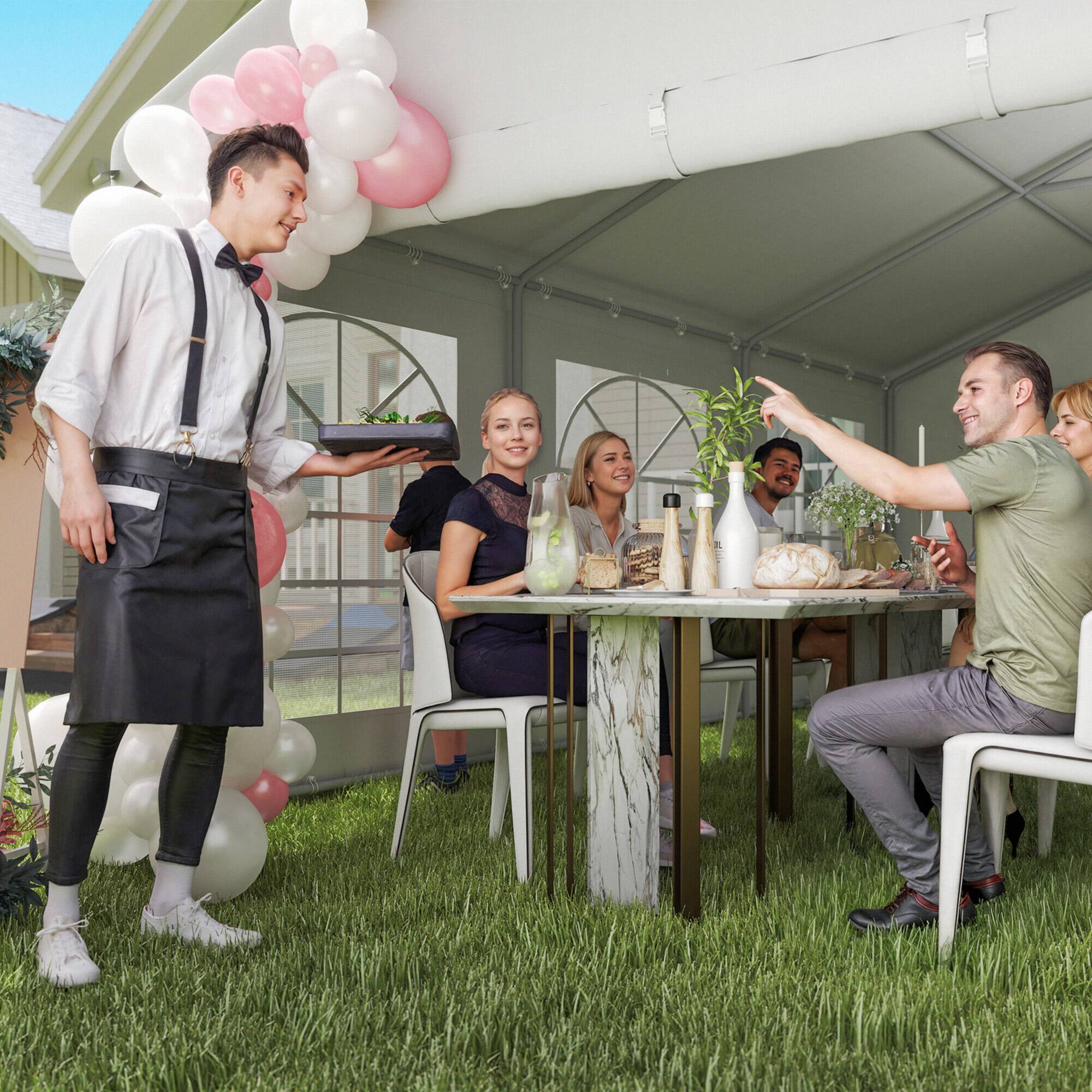 Alt View 7. Outsunny - 20 x 40 ft Heavy Duty Party Tent Outdoor Gazebo Wedding Tent Event Shelter Carport BBQ - White.