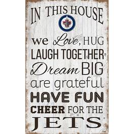 Fan Creations - Winnipeg Jets 11'' x 19'' Team In This House Sign - Multicolor