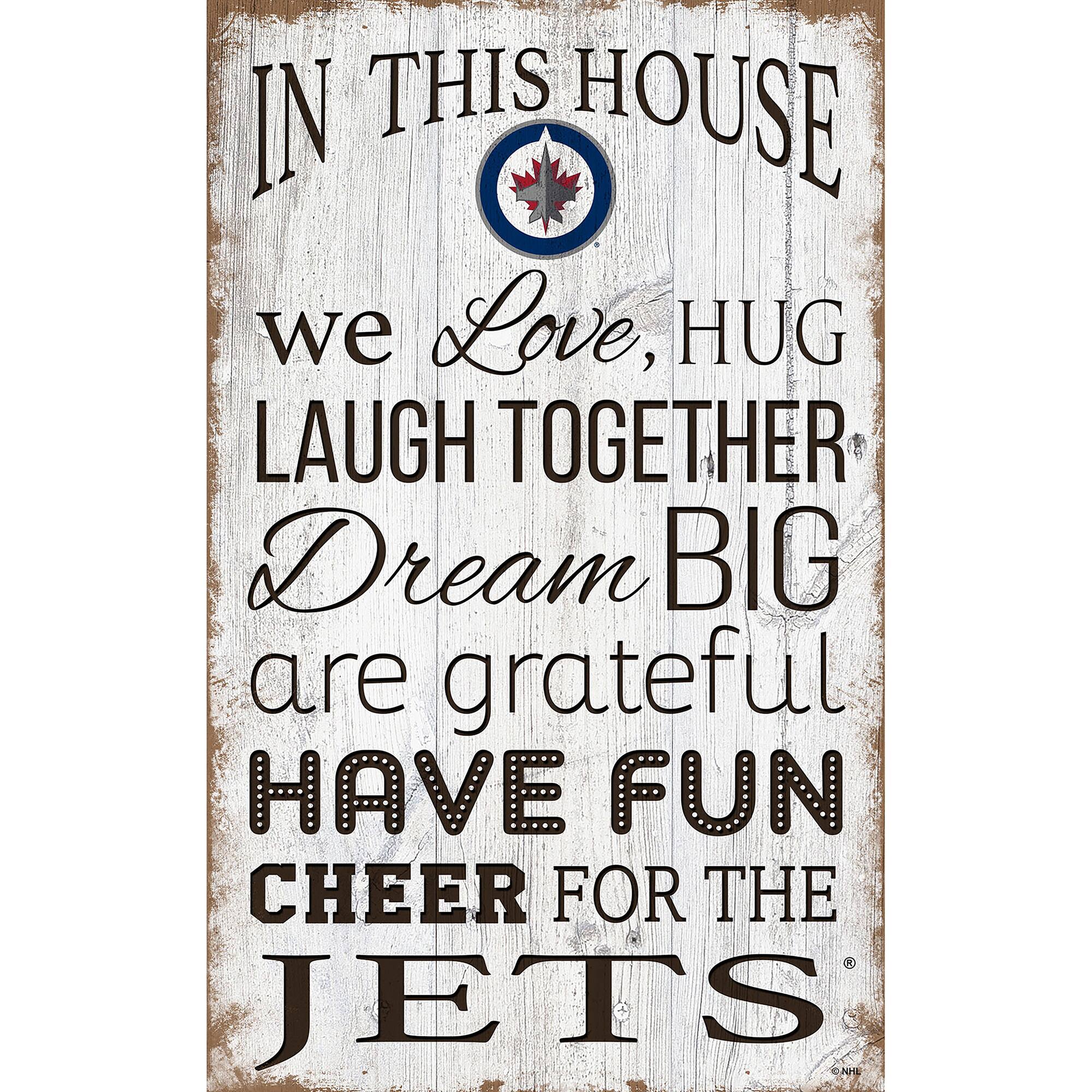 Winnipeg Jets 11'' x 19'' Team In This House Sign