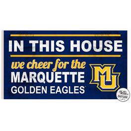 Jardine - Marquette Golden Eagles 11'' x 20'' Indoor/Outdoor In This House Sign - Navy