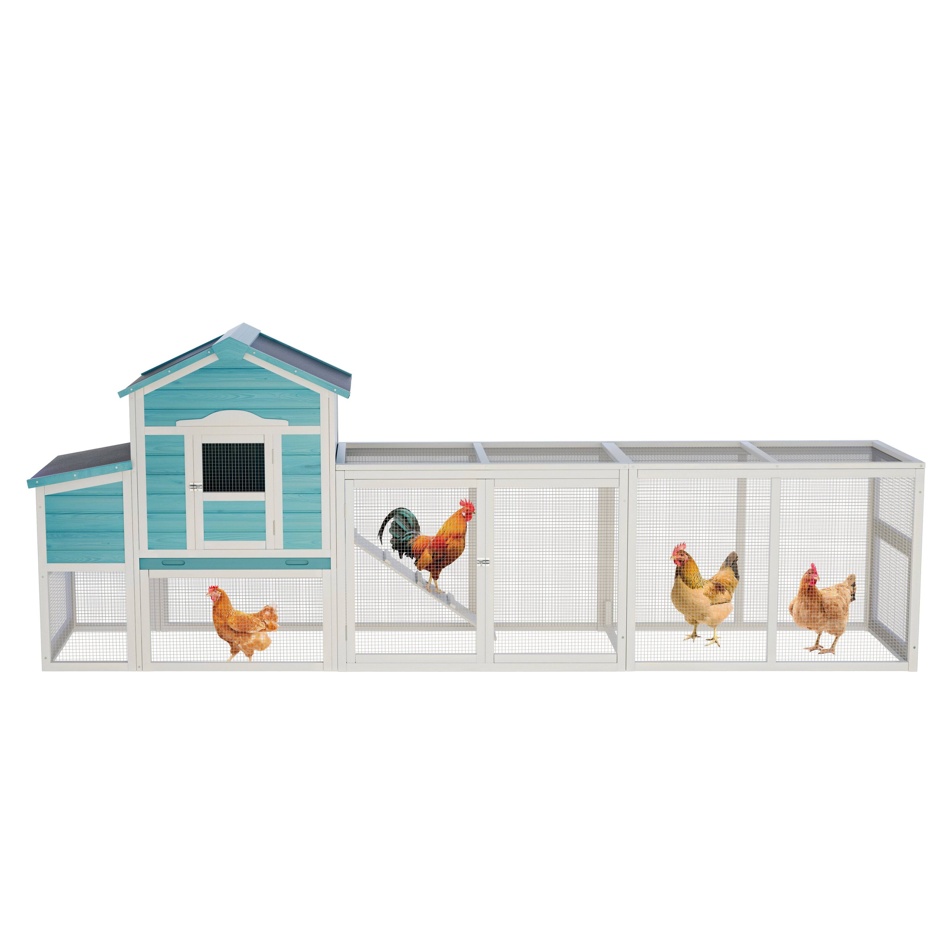 Angle. APRILSOUL - Wooden Chicken Coop for Easy Cleanin Large Outdoor Poultry Cage for Chickens Ducks and Small Animals.