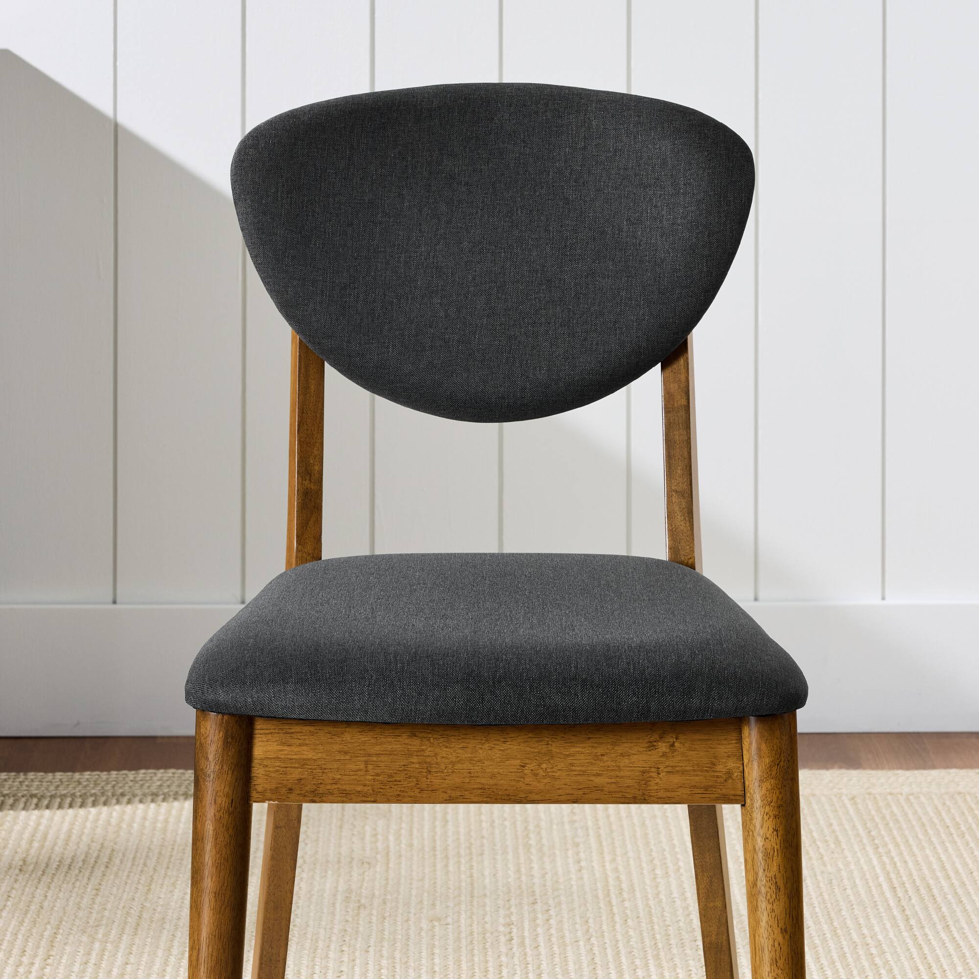 Alt View 2. Best Choice Products - Best Choice Products 2-Piece Mid-Century Modern Wood & Upholstered Dining Chair Set - Walnut/Charcoal - Walnut/Charcoal.