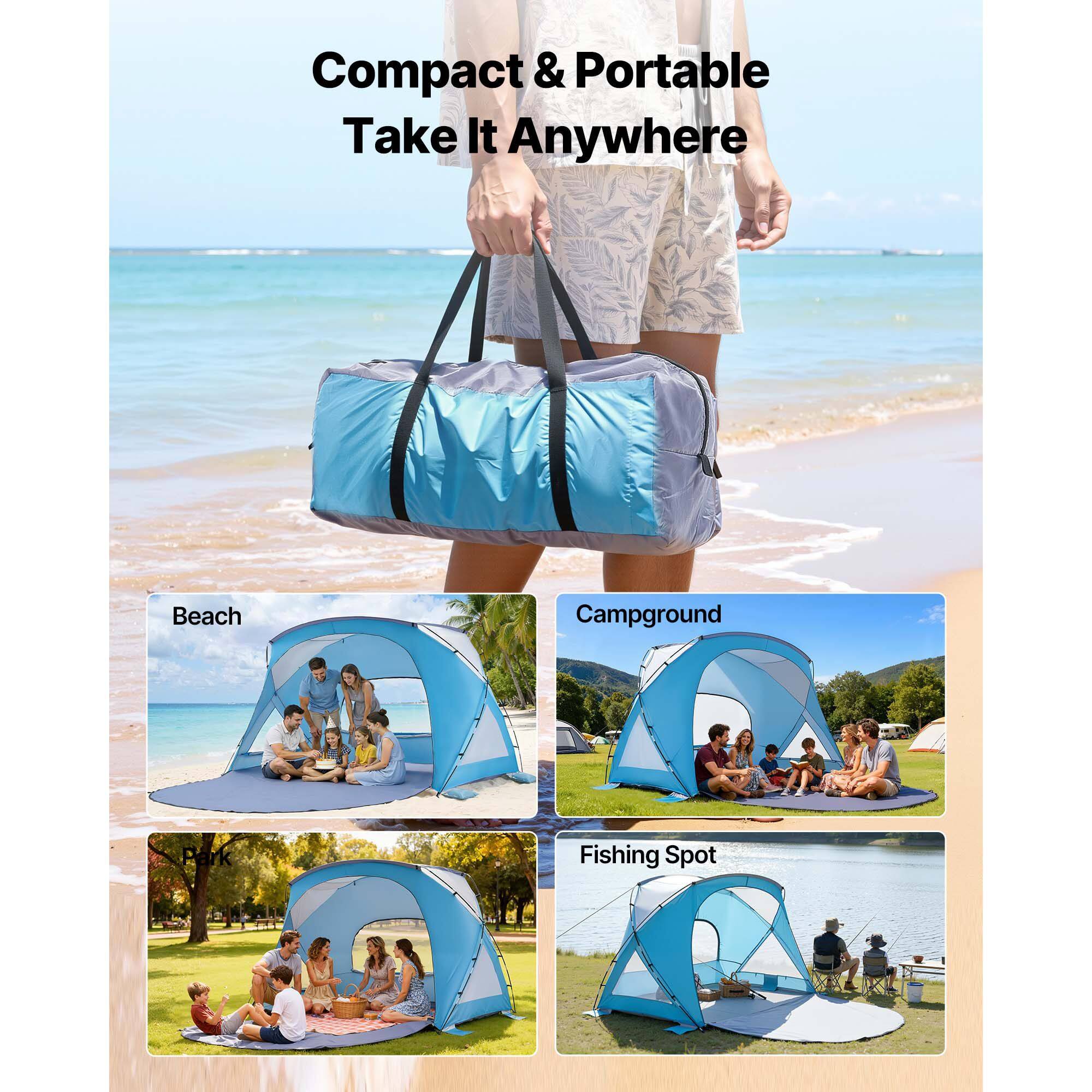 Compact & Portable  
Take It Anywhere  

Beach  
Campground  
Park  
Fishing Spot
