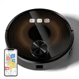 Aukfa - L8 Robot Vacuum & Mop - LDS Nav, Wi-Fi/APP Control, Selective Room Clean, 2700PA for Pet Hair & Large Homes - Black