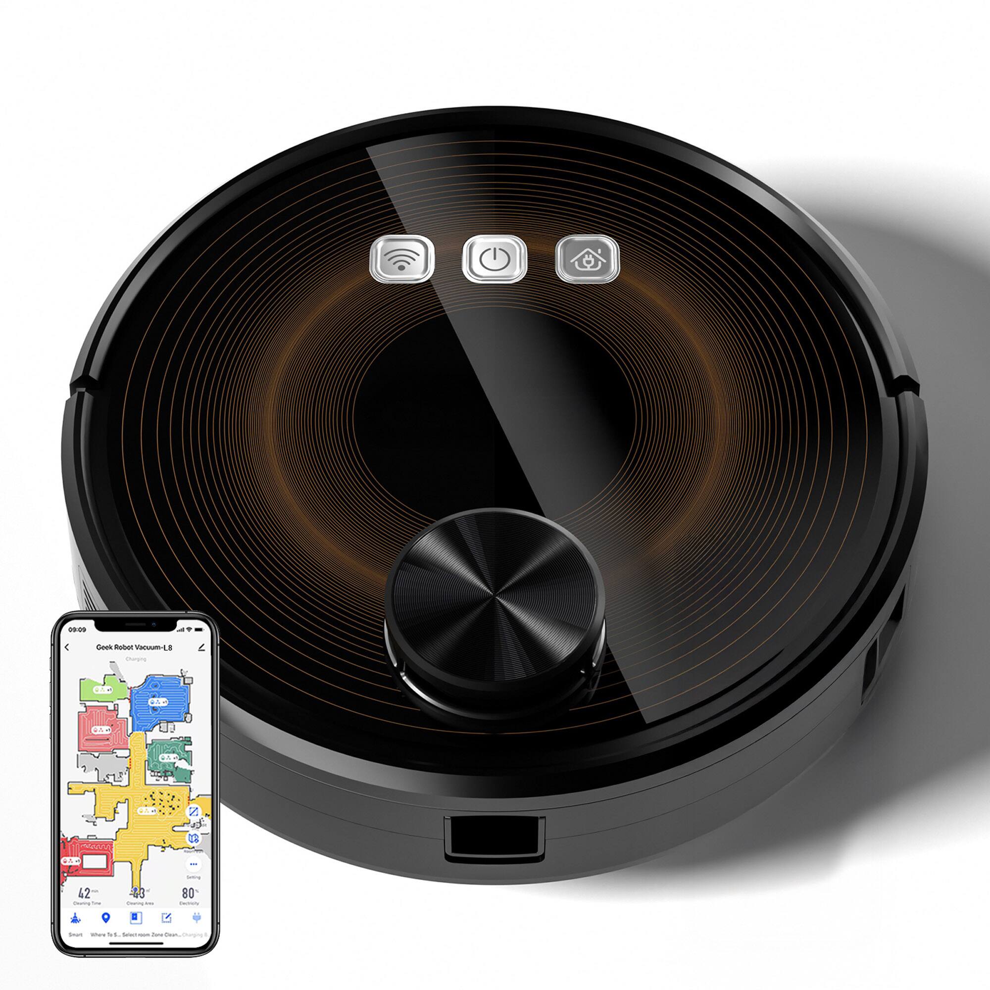 1:2 + - Rob Vatuum . - AAD GAP +A .- - / 11 - 42 - 40 : I - 80 i a - -ore - . - I - - a

Geek Robot Vacuum-L8
Charging
42m
43
80%