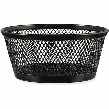 Front. Universal - Universal Jumbo Mesh Storage Dish 4.38" Diameter x 2"h Black 1 Compartment 2" Black Wire Mesh - Black.