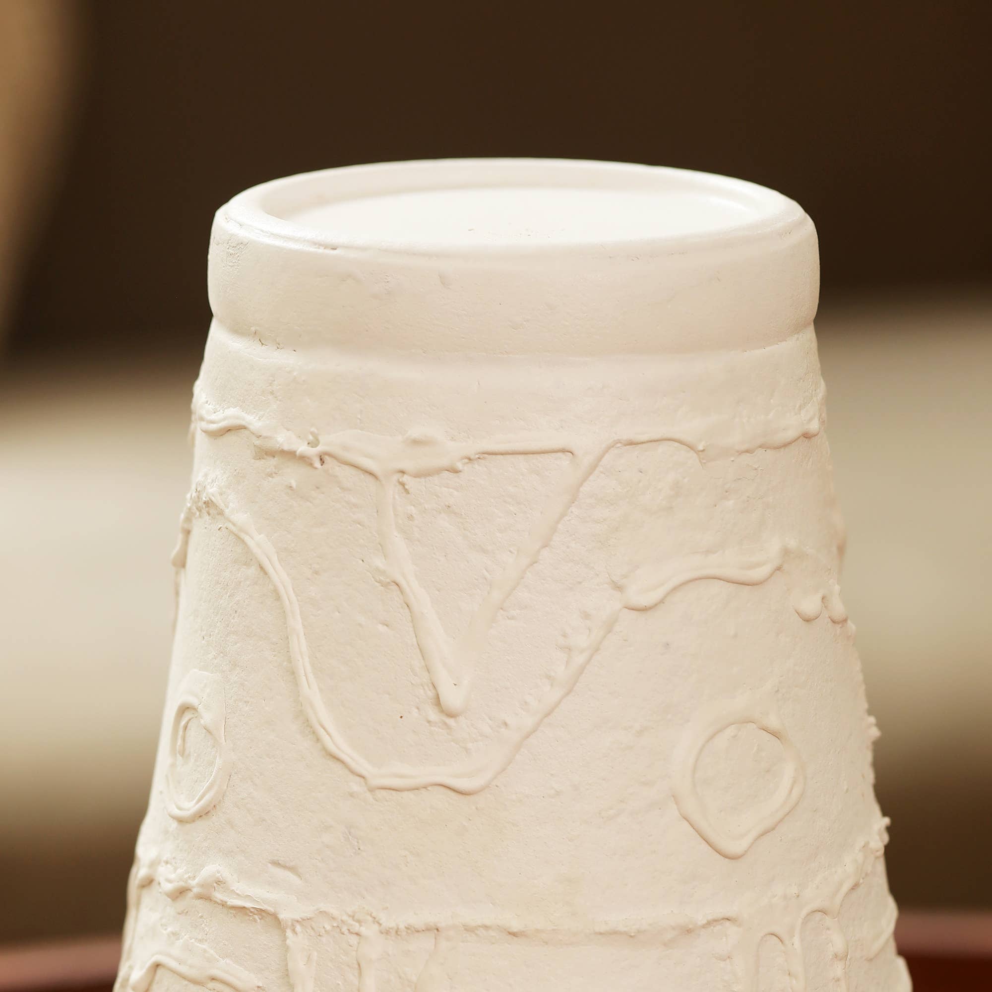 Alt View 1. TinyHomie - Zhazira Home Décor Organic Pattern Terracotta Candle Holder Large.