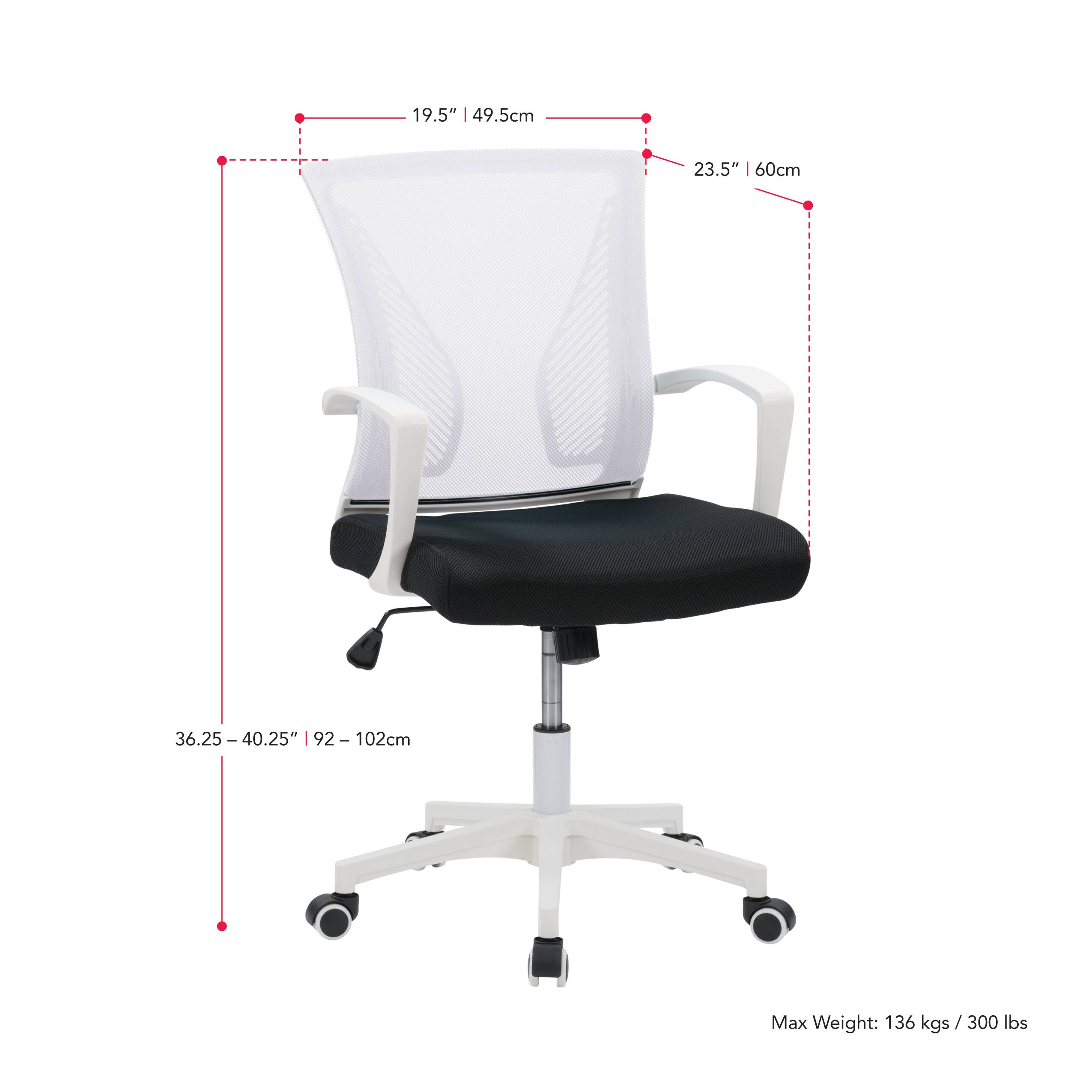 Alt View 15. CorLiving - Workspace Mesh Back Office Chair - White and Black.