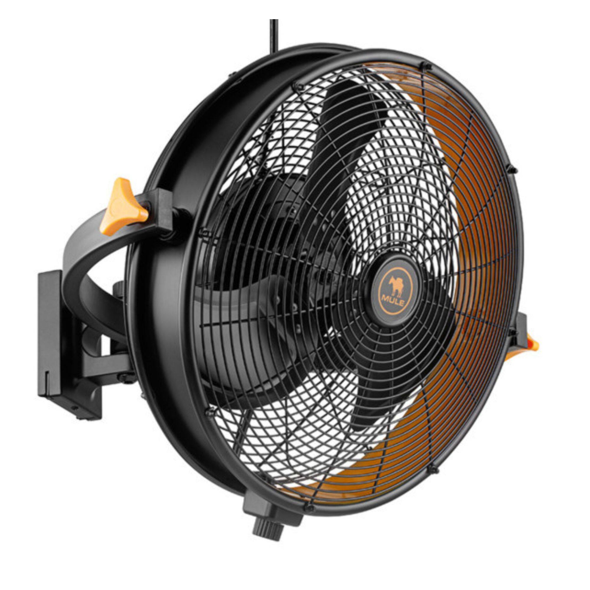 Front. MULE - Mule 18" Garage Wall Fan XL, Wall Mount Fan with 120-degree Swivel and 3 Speeds - Black.