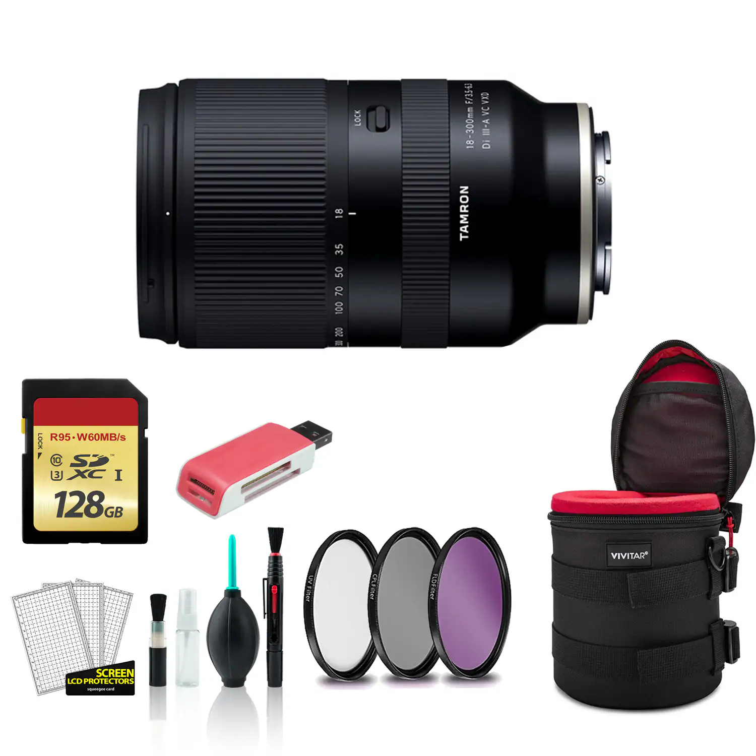 18 35 50 70 100  
DOE 100 500  
LOCK 0 -  
F/35-63 8-300mm TAMRON  
VXD vc III-A Di  
R95 W60MB/s LOCK 10 SD 3 XC I 128GB  
-  
UV Filter  
CPL Filter  
LO Filter  
VIVITAR  
SCREEN LCD PROTECTORS www.pip.com