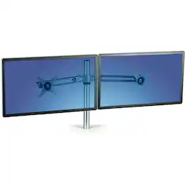 Fellowes - Lotus™ Dual Monitor Arm Kit - 2 Display(s) Supported - 27" Screen Support - 26 lb Load Capacity - 1 Each - Silver